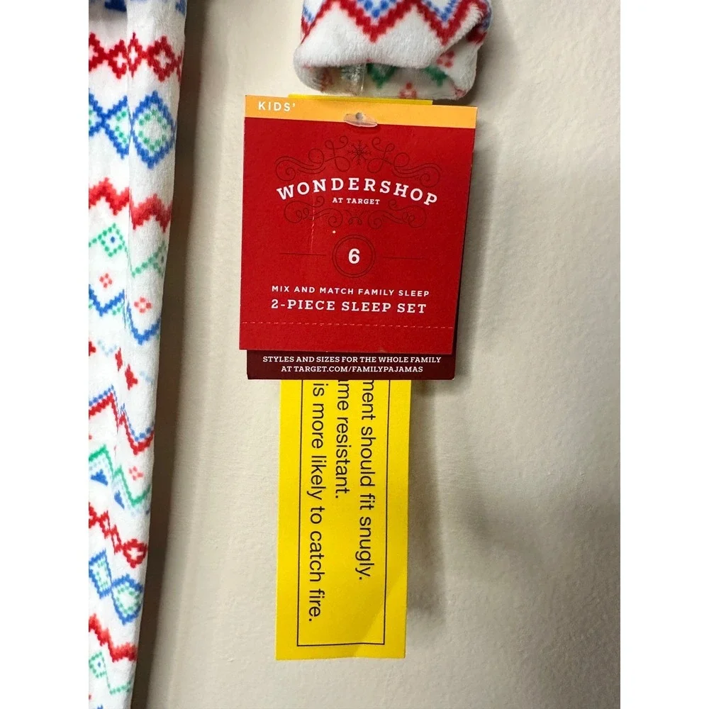 Wondershop Kids Fair Isle Xmas Pajama Set Size 6 NWT Mix & Match